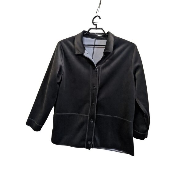 Kim Rogers lightweight jacket black  size  1X barn coat Button up - Picture 6 of 9